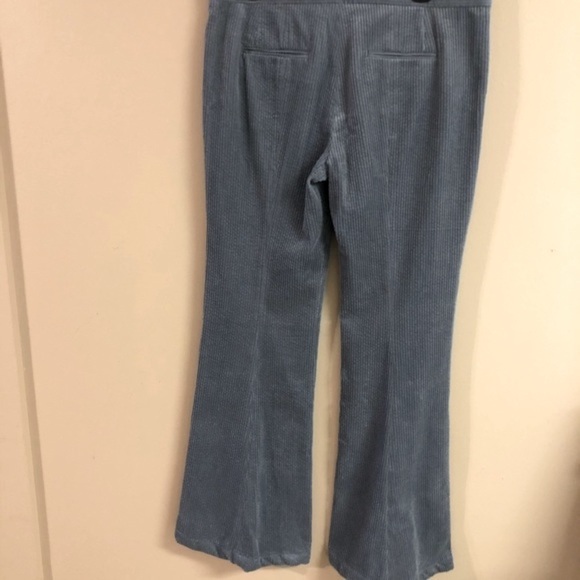 Zara Woman blue flare leg corduroy pants woman’s size large - Picture 2 of 6